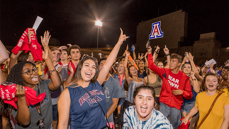 Students showing off UA pride