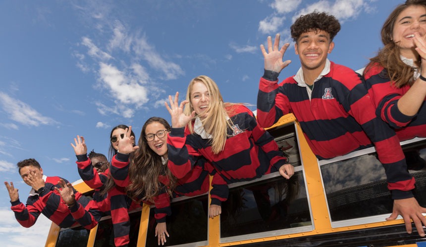 Students in a bus